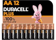 Duracell Plus Piles AA (lot de 12) - Alcalines 1,5V - Jusqu’à 100% plus longtemps - Idéales pour les appareils du quotidien -