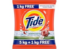 Tide Plus Double Power Detergent Washing Powder - 5 Kg + 1 Kg Free (Jasmine And Rose)