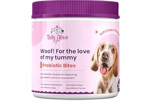 TailsAlive Probiotic Soft Chews Supplements for Dogs | Six Probiotic Strains for Gut Health & Digestion | Chicken Flavor | Su