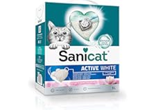 Sanicat - Arena Aglomerante Active White con Flor de Loto, Hecha de minerales naturales con control de olor garantizado, Abso