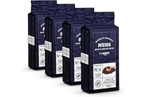 by Amazon Café molido Natural Caffè Intenso, Tueste medio, 1 kg (4 Paquetes de 250 g) - Certificado por Rainforest Alliance