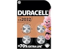 DURACELL CR2032 Piles Boutons au lithium 3V (lot de 4) - Jusqu’à +70 % de longévité - Technologie Sécurité Enfant - Recommand