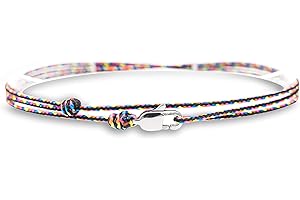 Made by Nami Dünnes Wickel-Armband Herren Damen - Karabiner-Haken Verschluss - Handmade - Maritimer Surfer Schmuck - Stoff-Ar