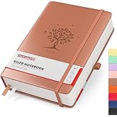 Notebook B5 Large Lined Journal, 320 Numbered Page Leather Notebook Notepad for for Women Men Writing, 100gsm No Bleed Notebo