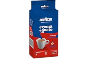 Lavazza, Crema e Gusto Classico, Café Molido Natural, 4 x 250 g, para Cafetera Italiana, de Filtro y Francesa, con Notas de E