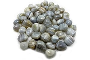 Schmick 1 Kg Natural Banded Pebbles Stones for Plants Pots, Fish Tank Aquarium, Decoration, Table and Home Decor, Vase Filler