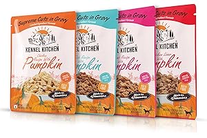 Kennel Kitchen Supreme Cuts in Gravy, Variety Pack, 100g (Pack of 12) | Chicken, Chicken Liver, Lamb and Fish with Pumpkin Re