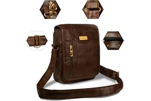 THUMB INDEX Stylish PU Leather Messenger Sling Bag Cross Body Travel Office One Side Shoulder Bag for Men - Business & Corpor