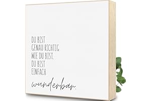 Freundinnen Geschenkideen - Holzbild 15 x 15 x 1,8cm zum Hinstellen aufs Regal/Sideboard | Wunderbar - Geschenke Für Freundin