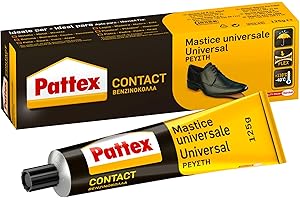 Pattex 1419317 Cola de contacto universal instantánea multiusos, a prueba de agua, negro / amarillo, 125ml