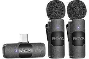 Boya BY-V20 USB-C Lavalier Mikrofon kabellos, Mini-Ansteckmikrofon mit Geräuschunterdrückung, kompatibel mit Android/Typ-C iP