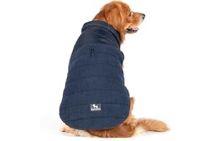 HUFT Cozy Snuggles Puffer Fur Dog Jacket - Navy Blue - 4XL