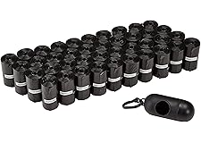 Amazon Basics Bolsas para excrementos de perro con dispensador y clip para correa, Sin fragancia, 600 Unidad, 40 Paquetes de 