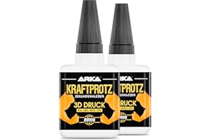 ARKA 2 x 50 g 3D Print Super Glue extra fuerte, Incluye punta especial contra la deshidratación, Kraftprotz, superpegamento l