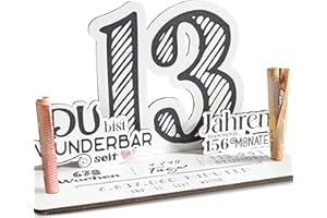 13 Geburtstag - 13 Jahre 3D-Holzkarte | Geldgeschenke, 13 Geburtstag Mädchen, 13 Geburtstag Jungen, 13 Geburtstag, 13. Geburt