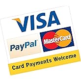 Tarjeta de crédito de bienvenida PayPal Visa MasterCard 150 x 120 mm calcomanía de vinilo para tienda de taxis