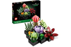 LEGO 10309 Icons Vetplanten Huis Decoratie Set voor Volwassenen, Inclusief 9 Kleine Planten met Bloemen om te Bouwen, Onderde