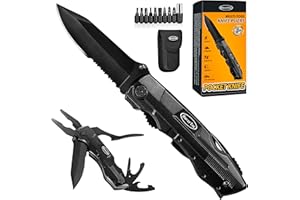 RoverTac Multi Tool Navaja de Bolsillo Navaja Plegable Multiherramienta, Cuchillo de Supervivencia para Camping, Multiherrami