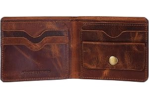 ZTH® Leather Wallet for Man, Vintage, Brown, Bi-Fold, Leather Wallet for Men, 6 Card Slot, Coin Pocket, New Year Gift for Man