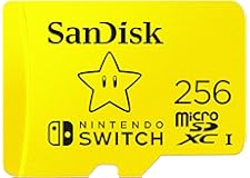 SanDisk microSDXC pour les consoles Nintendo Switch, Super Mario Super Star 256 Go, UHS-I Carte, jusqu'à 100 Mo/s, Produit so