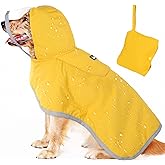 Lukovee Dog Raincoat, Adjustable Dog Rain Jacket with Clear Hooded Double Layer for Large Medium Small Dogs Puppies, Waterpro