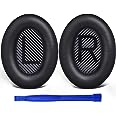 SoloWIT® Replacement Earpads Cushions for Bose QuietComfort 35 (QC35) & Quiet Comfort 35 II (QC35 ii) Headphones, Ear Pads wi