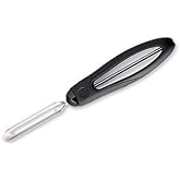 Pampered Chef #1071 Vegetable Peeler | Stainless Steel Fruit Potato Peeler | Easy Grip Handles | 7 1/4 Inch Black