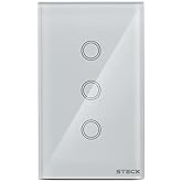 Steck, Interruptor Inteligente 4×2”, Touch Wi-Fi Steck Ambiente Conectado, 3 Módulos, Bivolt, Branco