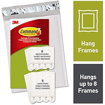 Command Medium & Large Picture Hanging Strips, White, 8 medium, 8 large pairs, Decorate Damage-Free (PH209-16NA)