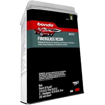 Bondo Fiberglass Resin, Stage 2, For Repairing, Resurfacing, or Rebuilding Metal, Wood, Fiberglass or Masonry, 115 US Fl Oz.