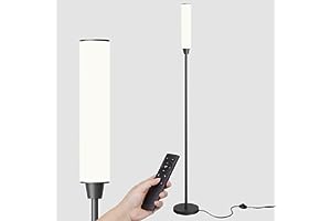 Nukanu Floor Lamp with Remote Control,Bright Floor Lamps for Living Room/Bedroom/Office, Stepless Adjustable 3000K-6000K Colo