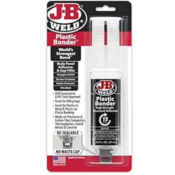 J-B Weld 50139 Plastic Bonder Body Panel Adhesive and Gap Filler Syringe - Black - 25 ml