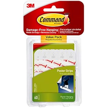 Command Poster Hanging Strips Value Pack, Small, White, 60-Strips (17024-60ES)