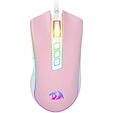 MOUSE GAMER COBRA RGB ROSA COM BRANCO