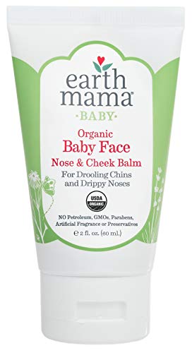 Baby Face Organic Nose & Cheek Balm for Dry Skin by Earth Mama | Safe Petroleum Jelly Alternative, 2-Fluid Ounce