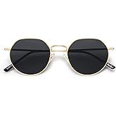 SOJOS Round Polygon Polarized Sunglasses for Women Men Retro Classic Vintage Shades SJ1157