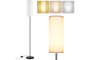 PARTPHONER Floor Lamp for Living Room, Modern Standing Lamps with Lampshade, Minimalist Tall Lamp with Foot Switch for Living