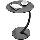 Elegante mesa auxiliar de metal nórdico, moderna mesa de centro minimalista para estar y recámara, color negro y negro