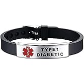 DWJSu Silicone Medical Alert ID Bracelets Adjustable Sport Emergency Waterproof ID Alert Bracelets for Women Men