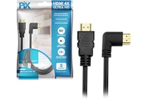 PIX Cabo HDMI 2.0 4K 19 Pinos - Plug 90 Graus, 2 Metros