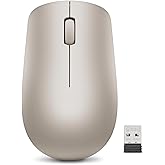 Lenovo 530 Wireless Mouse with Battery, 2.4GHz Nano USB, 1200 DPI Optical Sensor, Ergonomic for Left or Right Hand, Lightweig