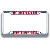 Ohio State Buckeyes License Plate Frame Silver