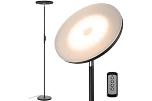 JOOFO Floor Lamp,30W/2400LM Sky LED Modern Torchiere 3 Color Temperatures Super Bright-Tall Standing Pole Light with Remote &
