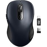 Trueque Wireless Mouse for Laptop, 2.4GHz Ergonomic Computer Mouse with Back & Forward Buttons, 3 Levels Tracking Speed, 6 Bu