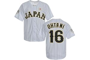 KYNKOW PARTYJERSEY Men's #16 Ohtani Hip Hop Short Sleeves Japan Baseball Jerseys White Black Stitched S-XXXL