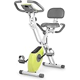 leikefitness LEIKE X Bike Ultra-Quiet Folding Exercise Bike, Magnetic Upright Bicycle with Heart Rate,LCD Monitor and easy to