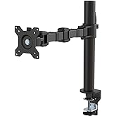 Amazon Basics Single Computer Monitor Stand Height Adjustable Desk Arm Mount, Steel, 30 inches, Black