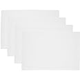 PurpleEssences Solid Hemstitch Cloth Placemat Set of 4, 13"x19" Spill Proof and Stain Resistant White Place Mats, 100% Cotton