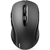 TECKNET Bluetooth Mouse, Wireless Mouse Bluetooth for Laptop 2-in-1(BT 5.0/3.0+2.4Ghz) Computer Mouse, Portable PC Mouse Wire