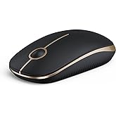 VssoPlor Wireless Mouse, 2.4G Slim Portable Computer Mice with Nano Receiver for Notebook, PC, Laptop, Computer (Black and Go